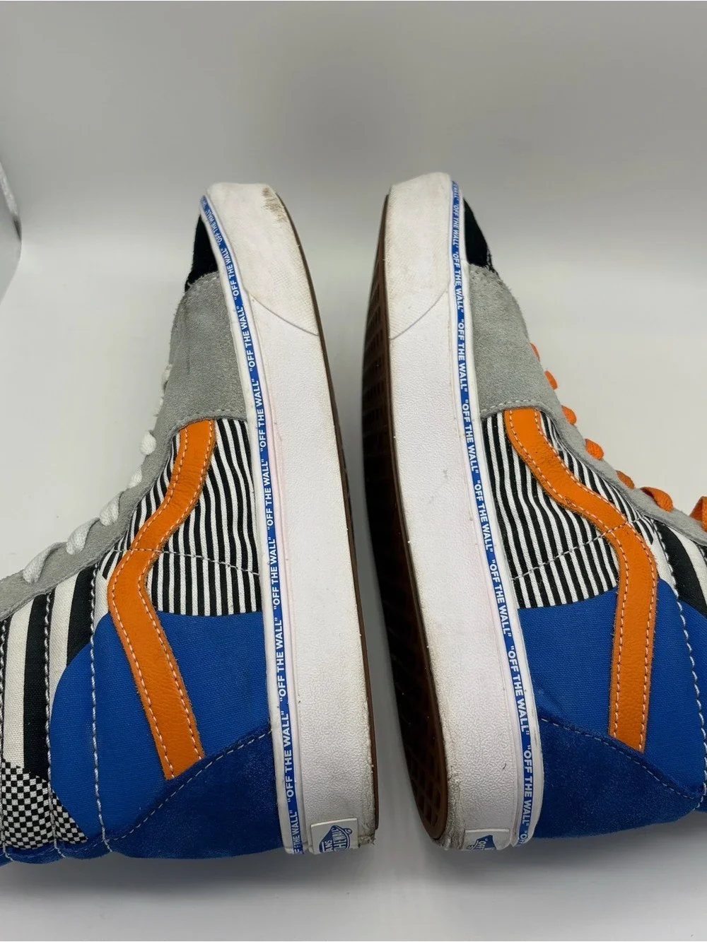 Unisex Vans High Top Sneakers in Grey, Black, Blue, Orange Size M 7.5 W9
